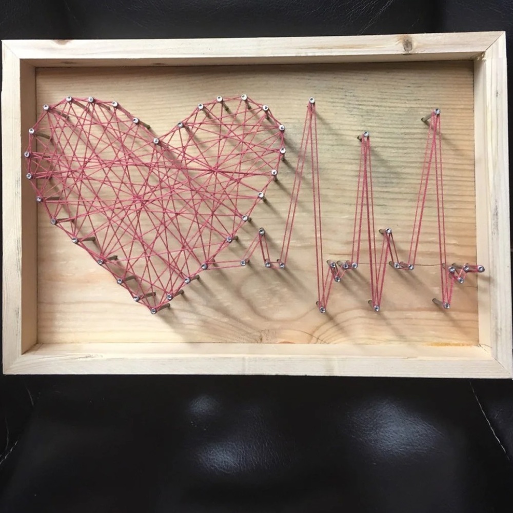 Handmade Heartbeat String Art